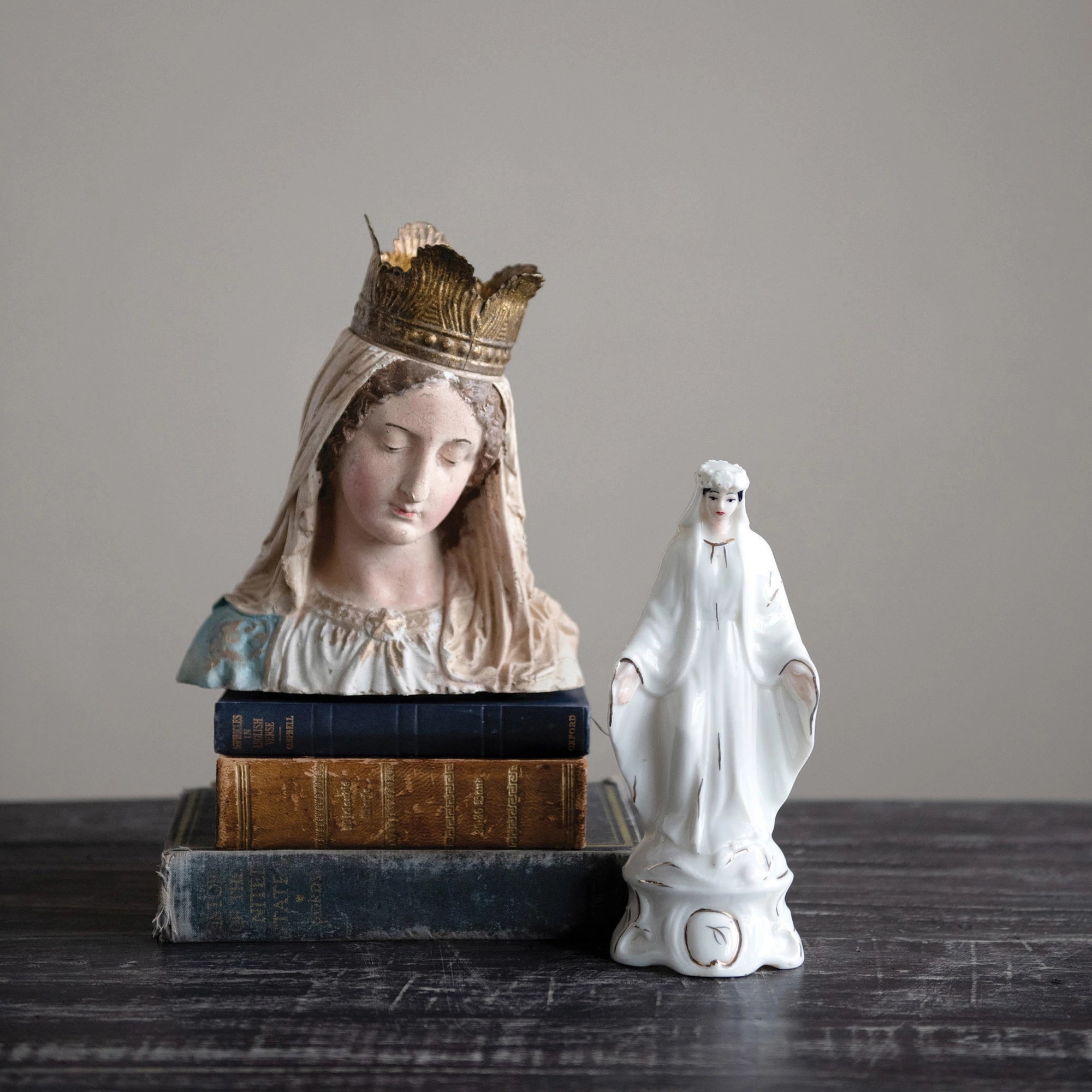 Hand-Painted Magnesia Virgin Mary Bust