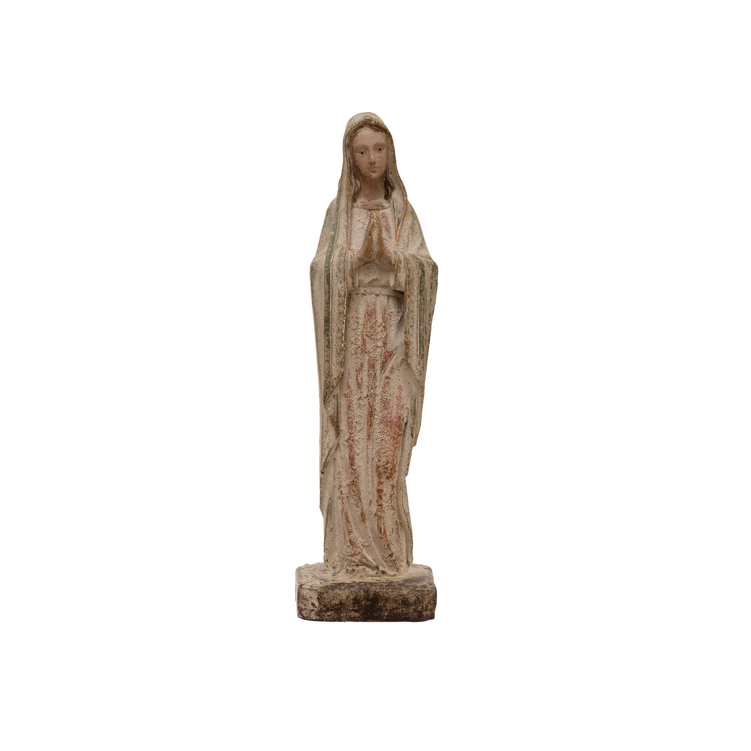 Magnesia Vintage Reproduction Virgin Mary Statue Flower Bouquet