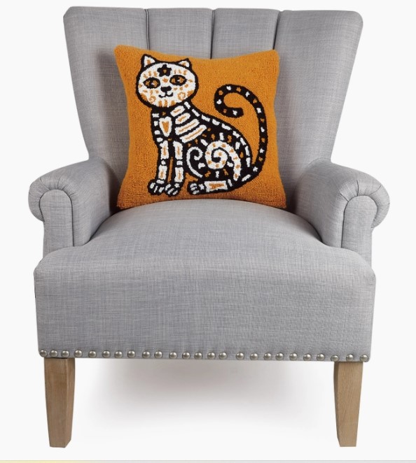 Day of The Dead Cat Hook Pillow