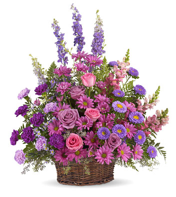 Peaceful purple Basket  Flower Bouquet
