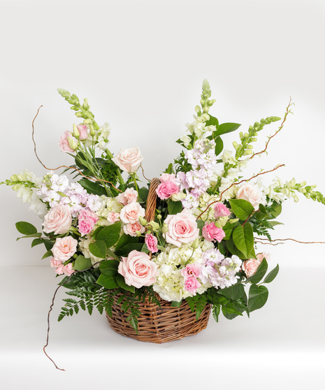 Blushing Garden Basket  Flower Bouquet