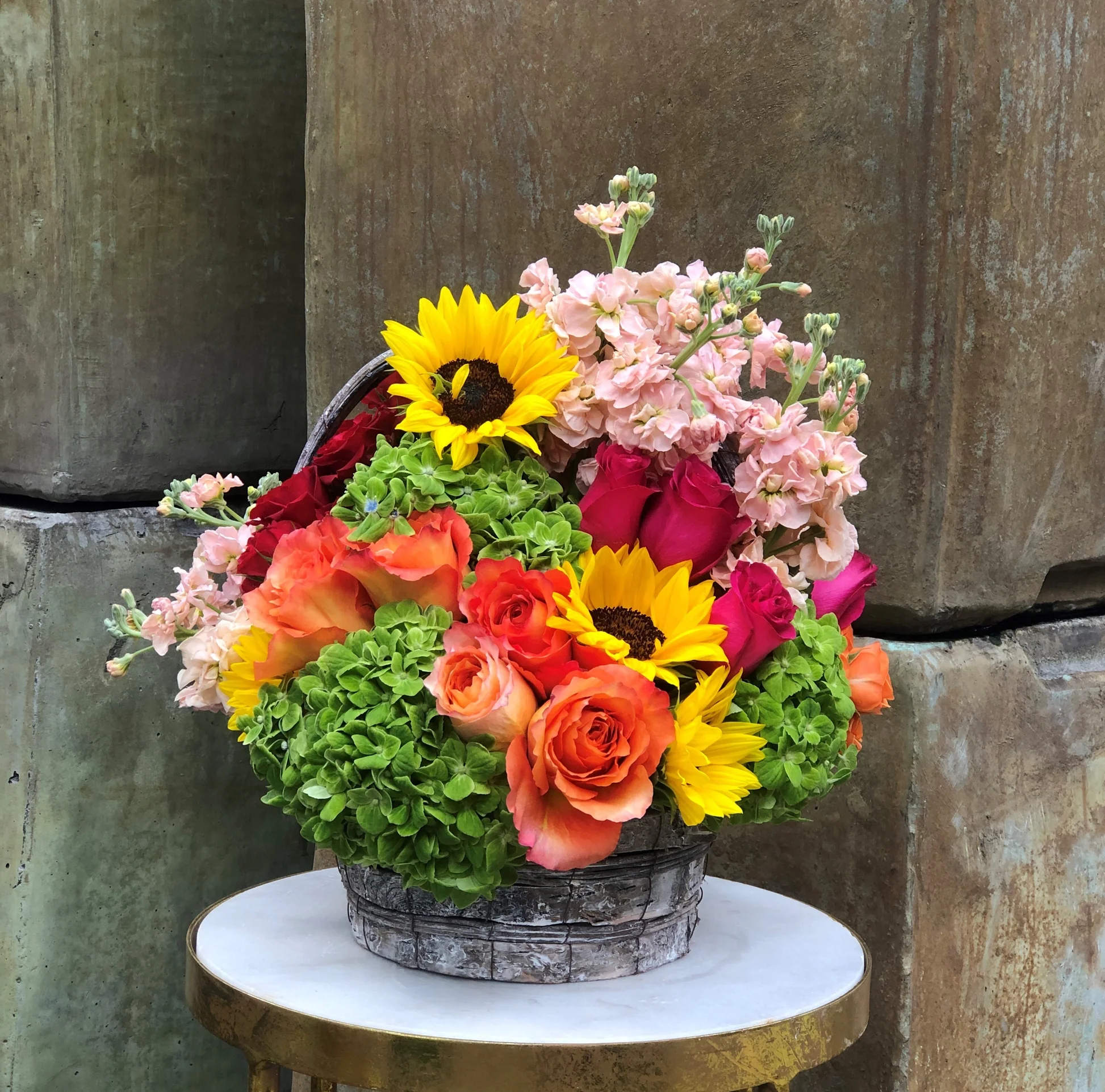 Spring Send Off Basket  Flower Bouquet
