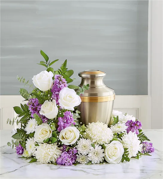 Soft and Subtle Urn Wreath Flower Bouquet