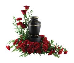 Sentimental Red Urn Wreath Flower Bouquet