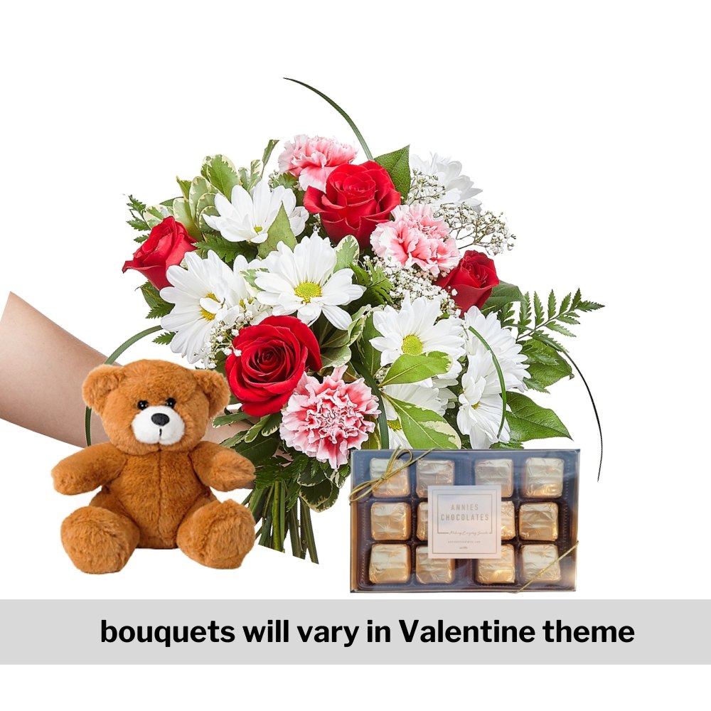 Florist Choice Valentine Bouquet Combo: colours and flowers vary