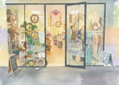 Enchanted Blossoms' storefront inside Bell Works in Holmdel